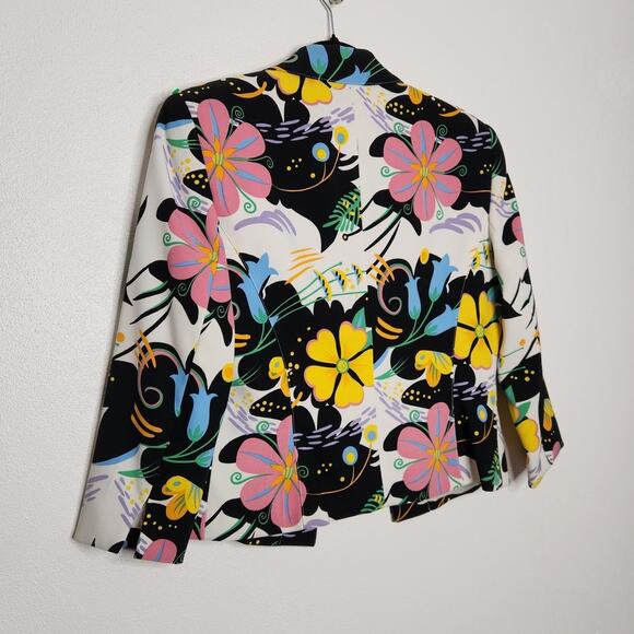 Vintage Cache Alberto Makali Blazer Floral Flowers Office Core 90s Blouse Top - Picture 5 of 7